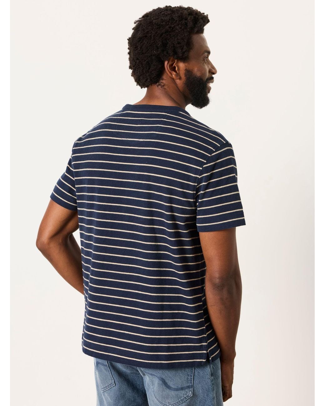 FatFace Blue Short Sleeve Stripe T-Shirt for men
