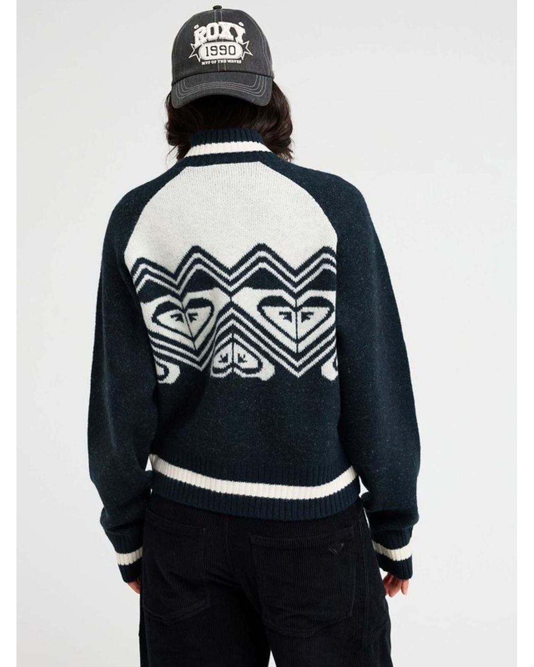 Roxy Blue Under North Mock Neck Cardigan