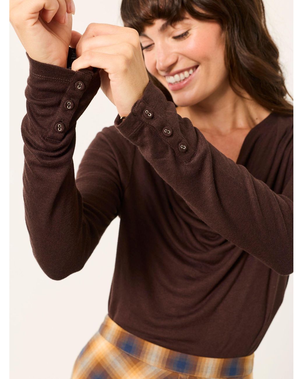 FatFace Black Lola Long Sleeve Cowl Neck Top