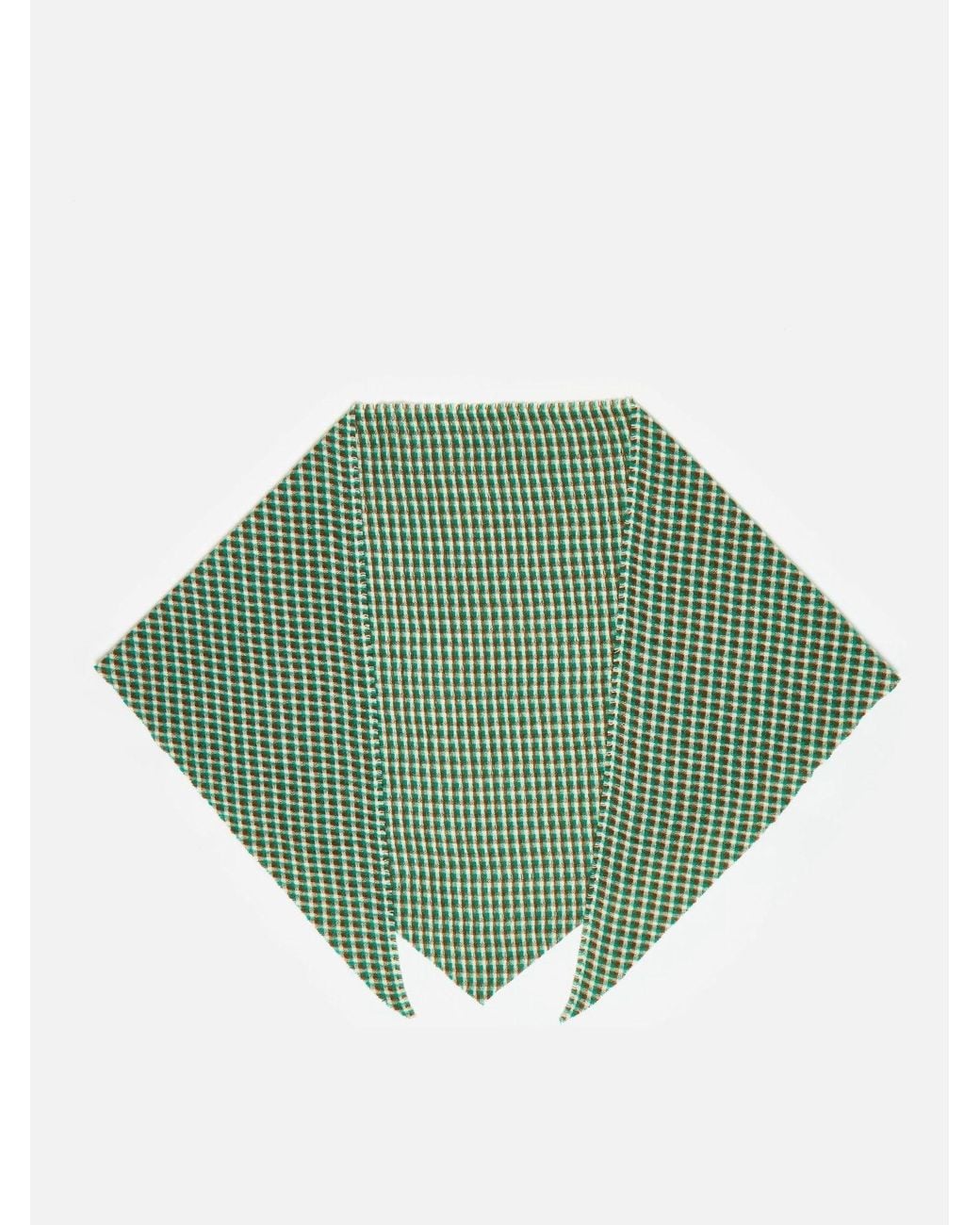 Oliver Bonas Green Checked Midweight Triangle Scarf