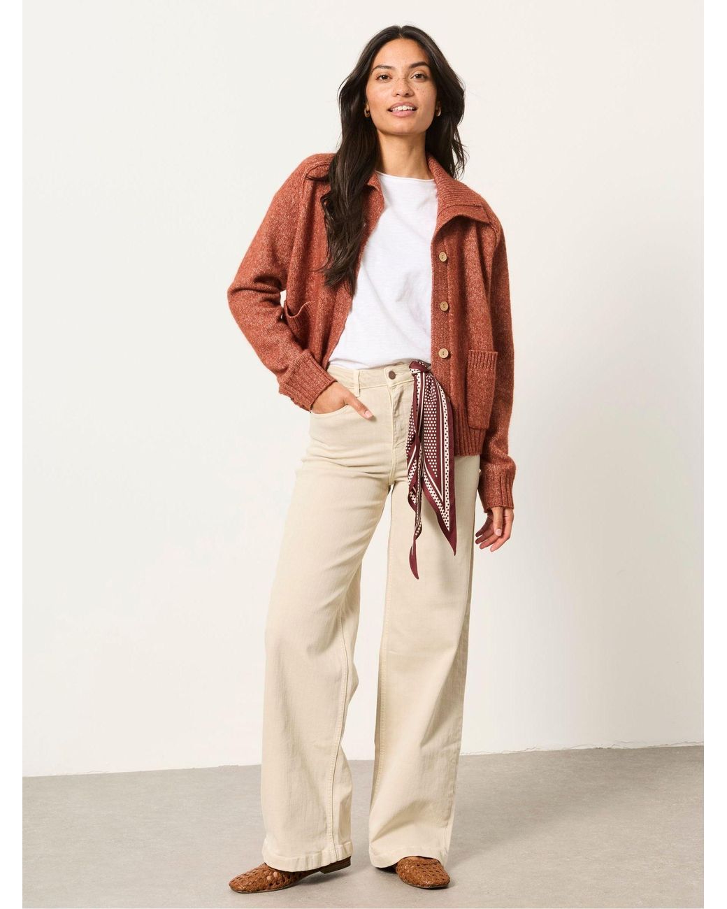 FatFace Natural Fatface Welling Clay Wide Leg Jeans