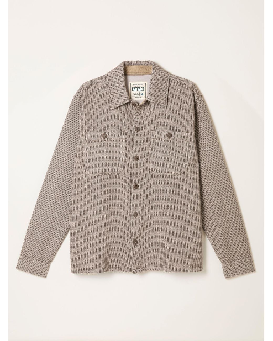 FatFace Natural Blythe Long Sleeve Shirt for men