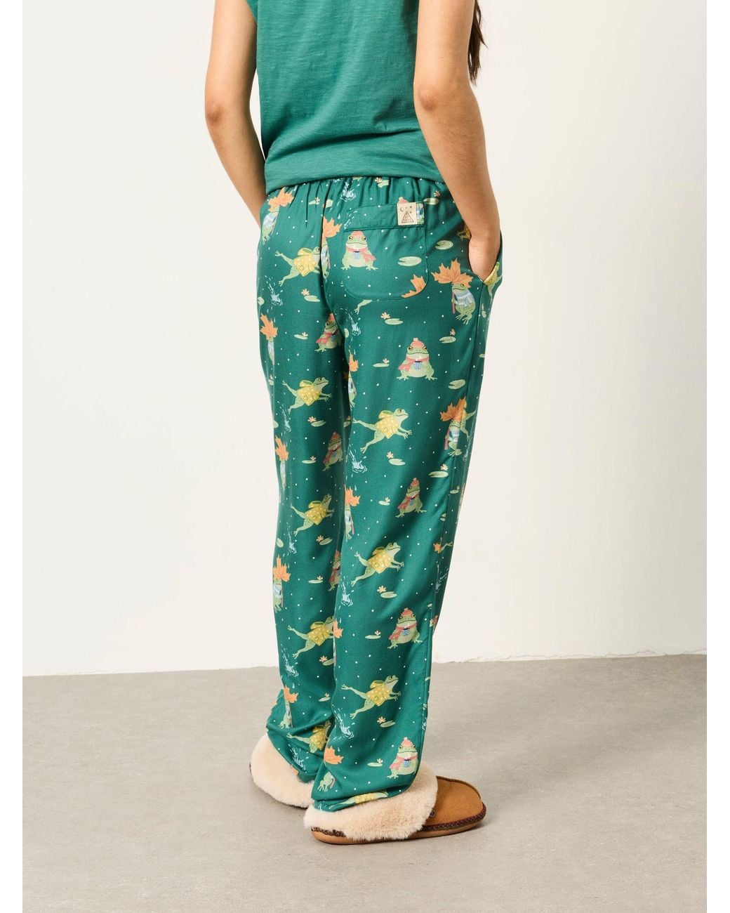 FatFace Green Fatface Ruby Frog Relaxed Fit Pyjama Bottoms