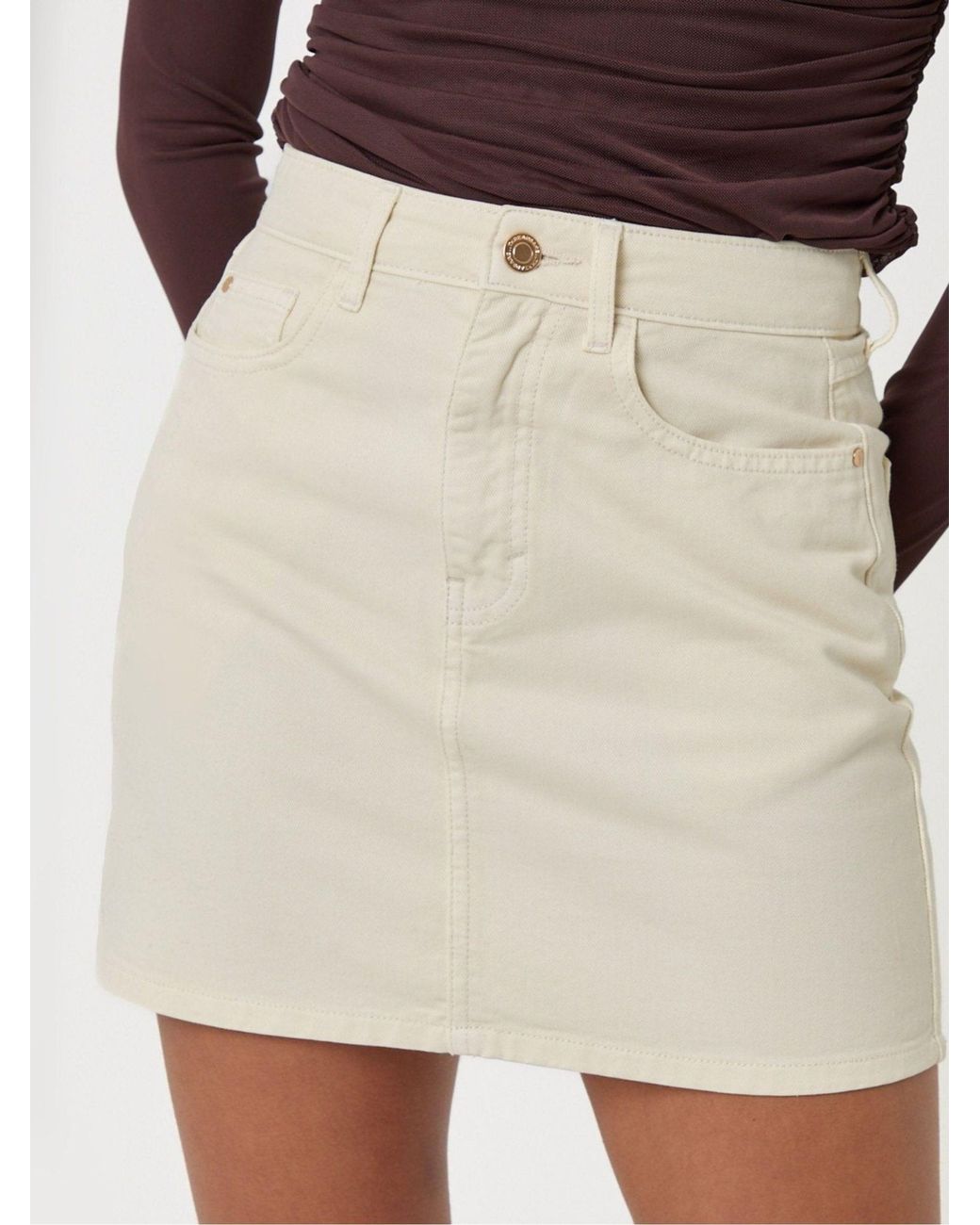 Threadbare White Denim-Minirock