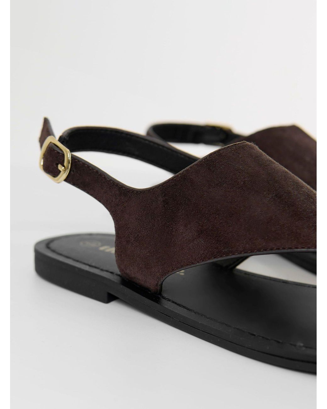 Threadbare White T-Strap Toe Loop Sandals