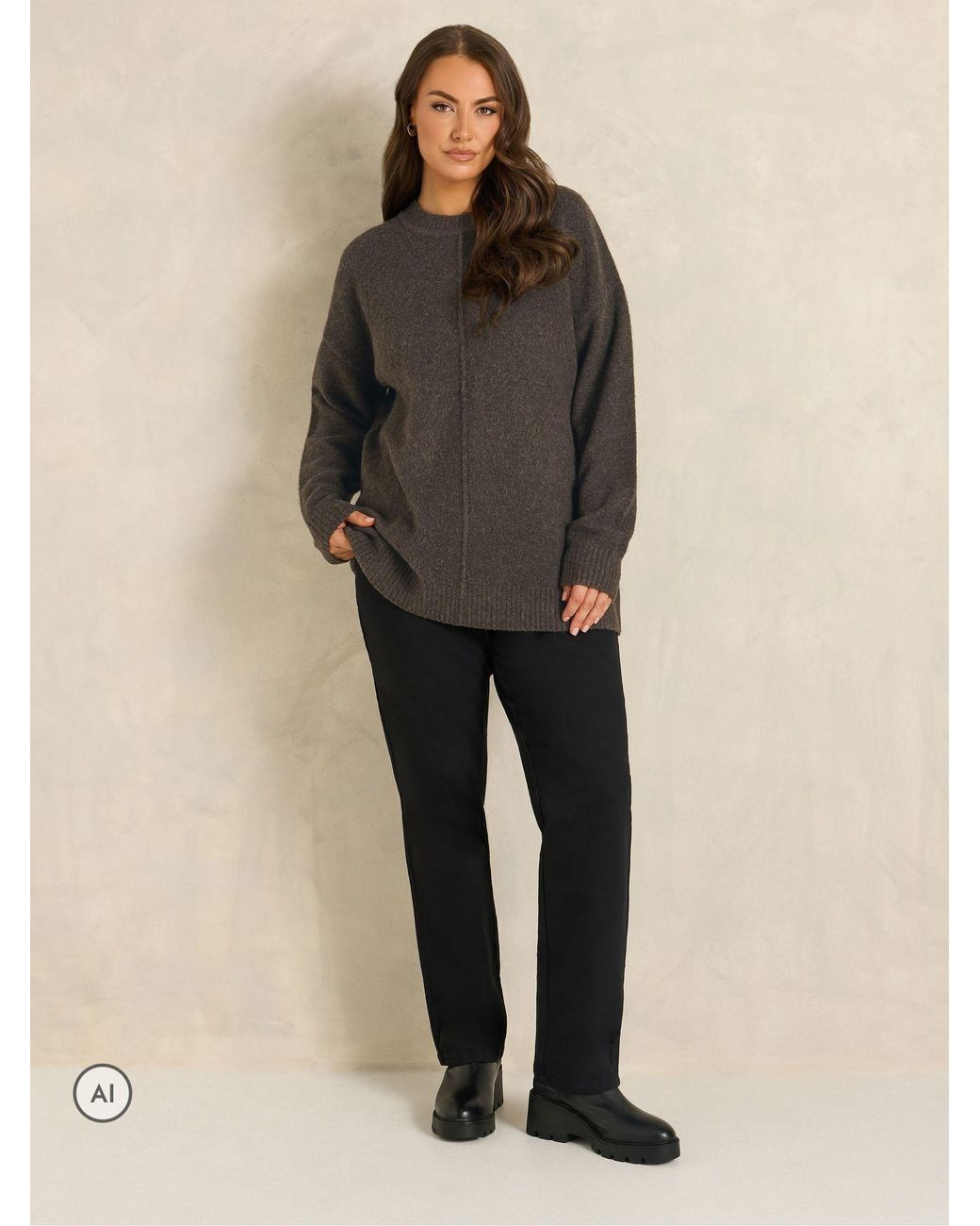 Evans Brown Front Seam Jumper