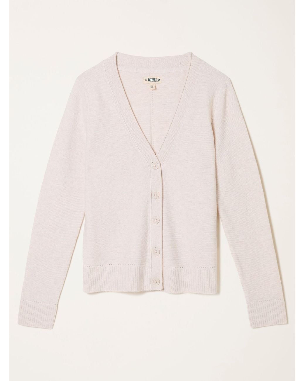 FatFace White Lucee Knitted Cardigan