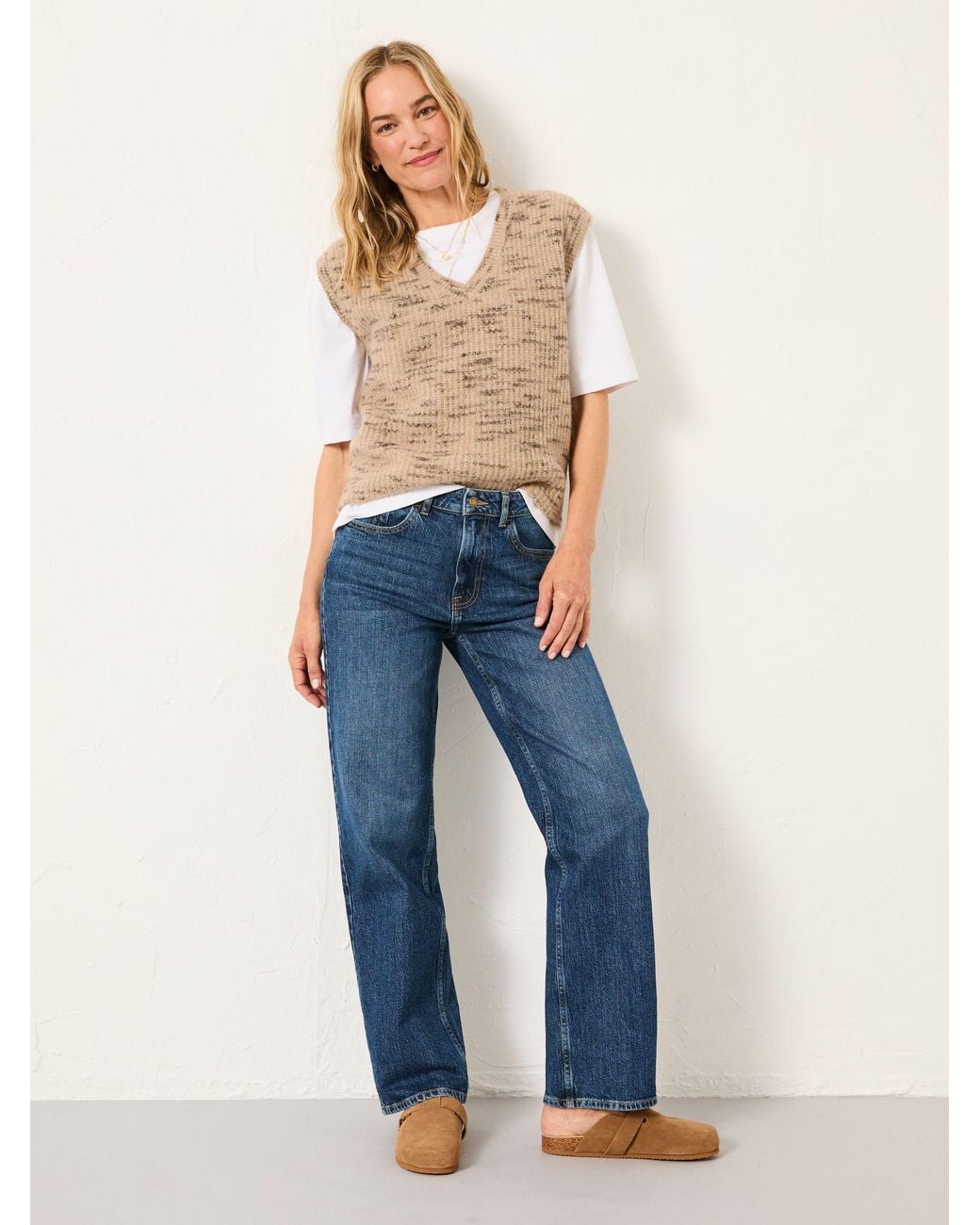 FatFace Blue Filby Petite Relaxed Straight Jeans