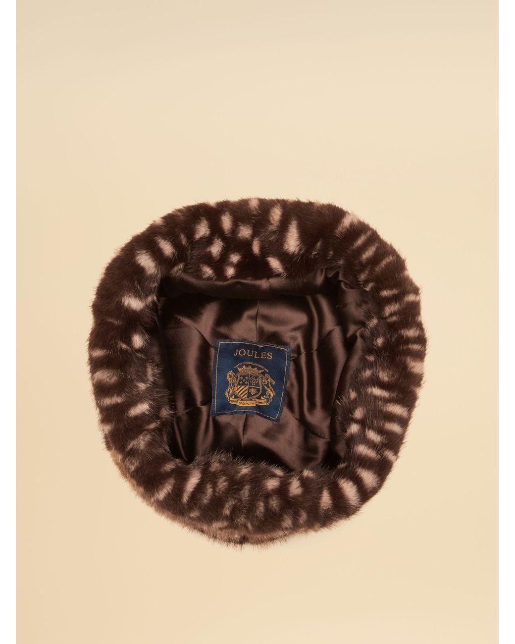 Joules Neutral Deer Spot Faux Fur Hat in Brown | Lyst