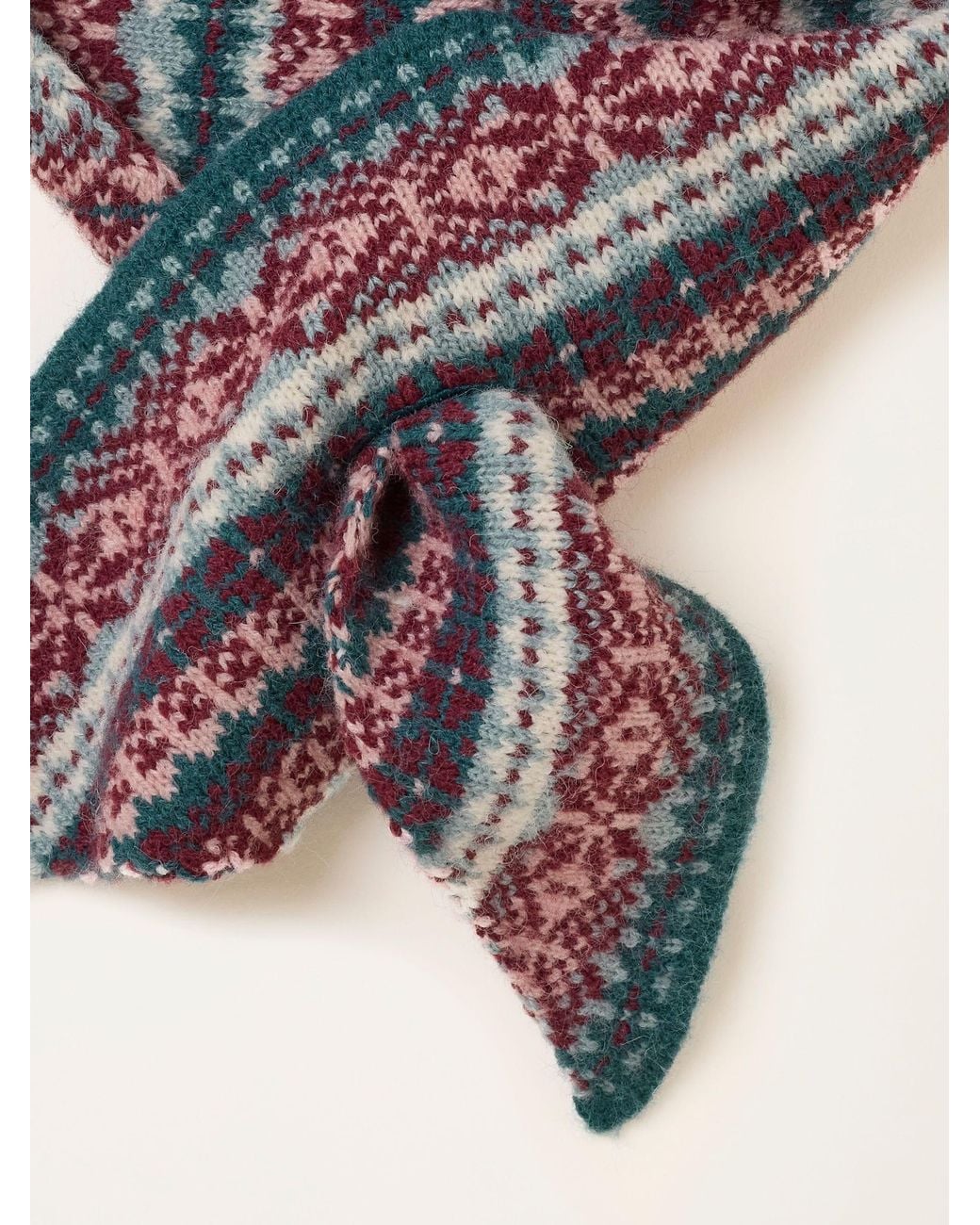 FatFace Blue Fatface Multi Fairisle Triangle Scarf