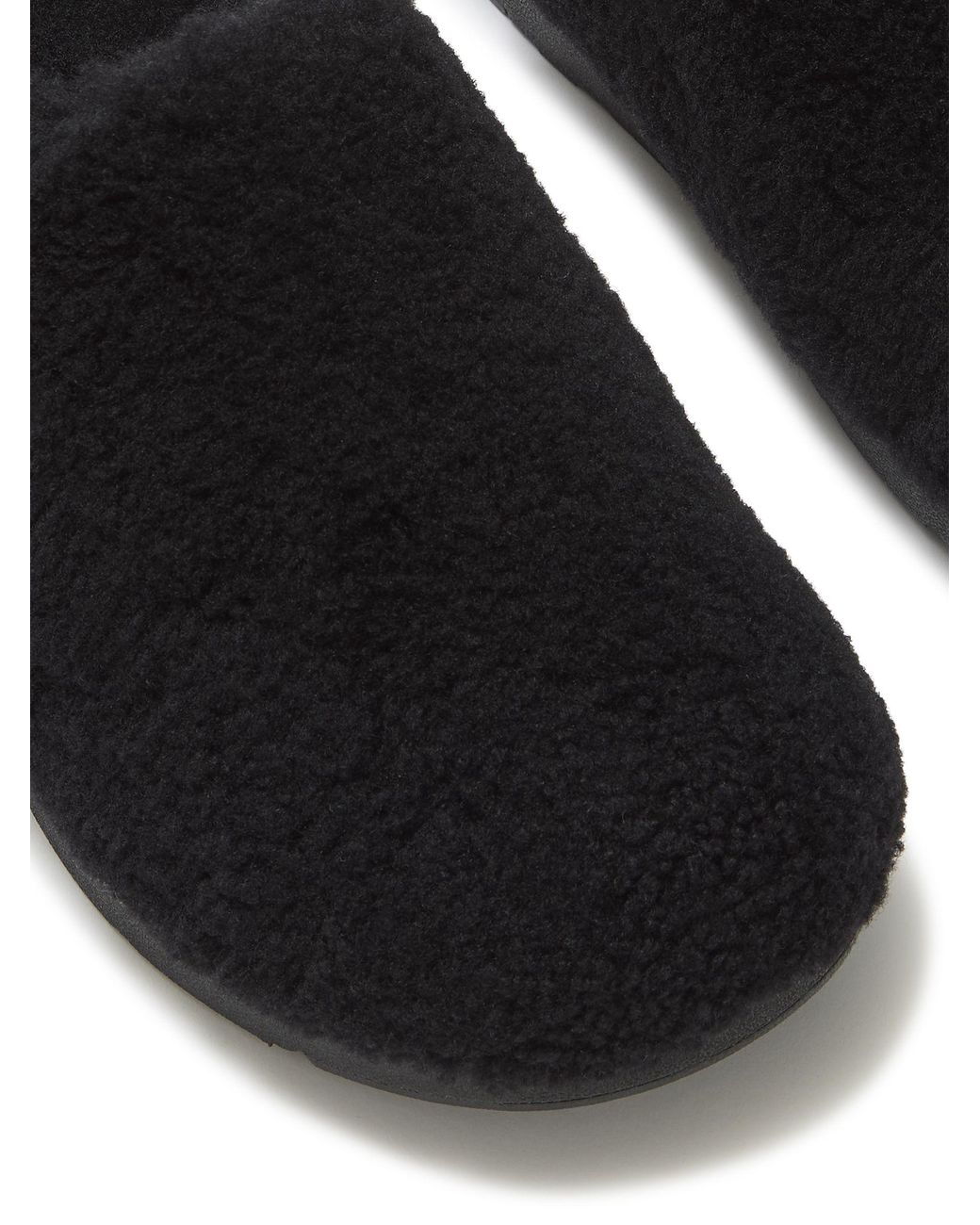 Fitflop Black Gen-Ff Shearling Back-Strap Mules