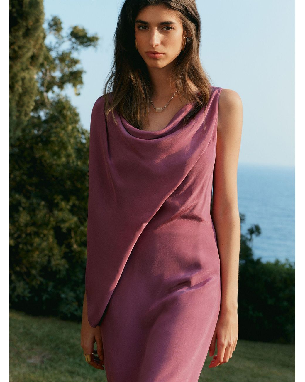 BHOEM Green Drape Midi Dress