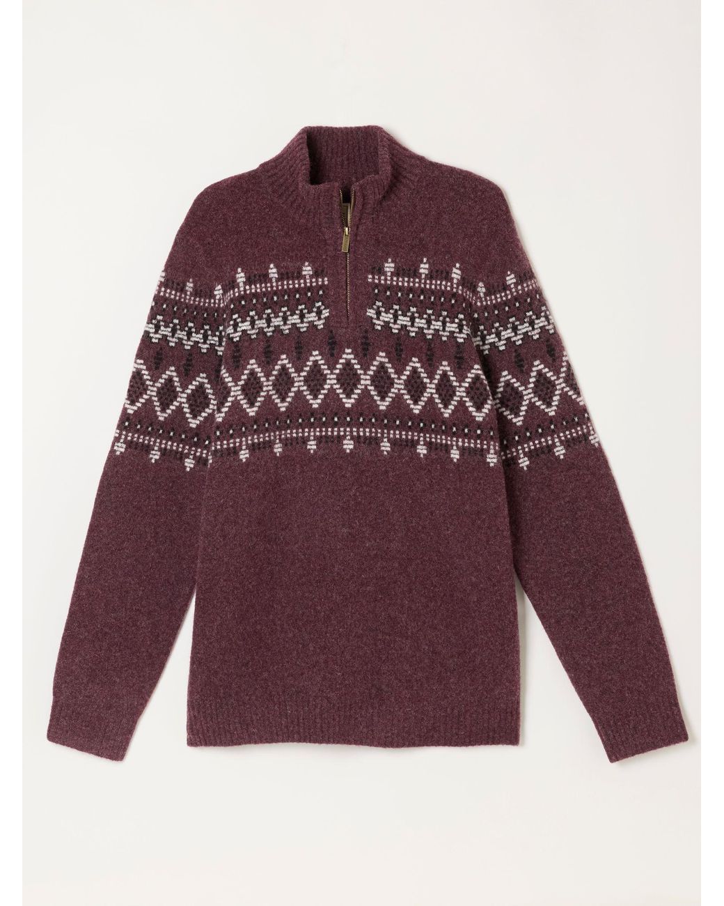 FatFace Red Brinley Half Neck Knitted Jumper for men