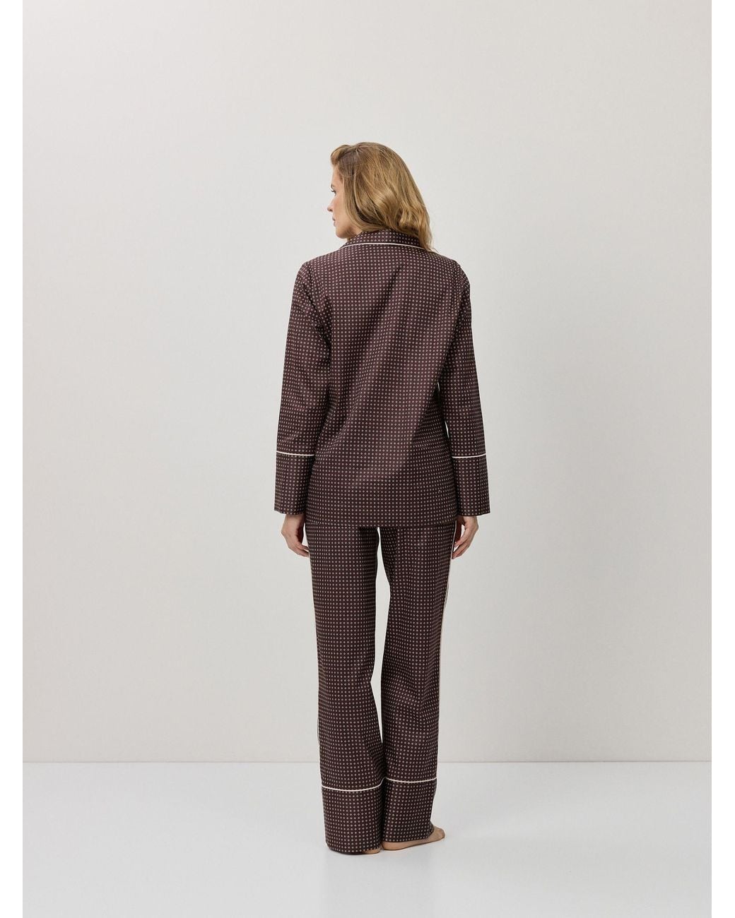ARUELLE Brown Alma Pajama Long