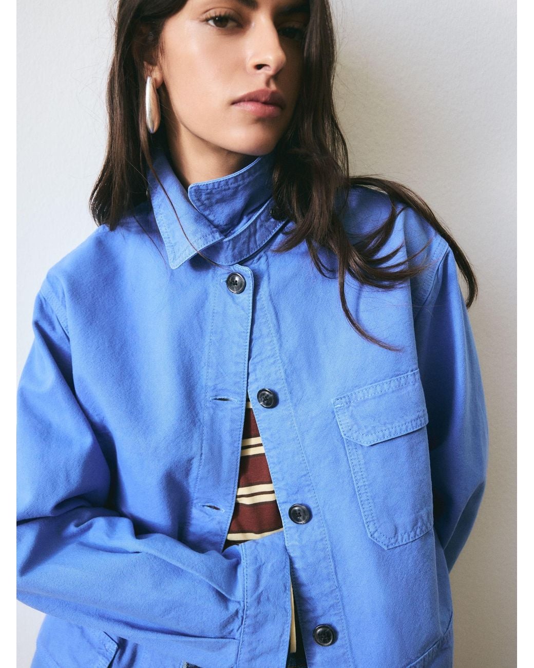 BHOEM Blue Washed Utility Canvas Jacket