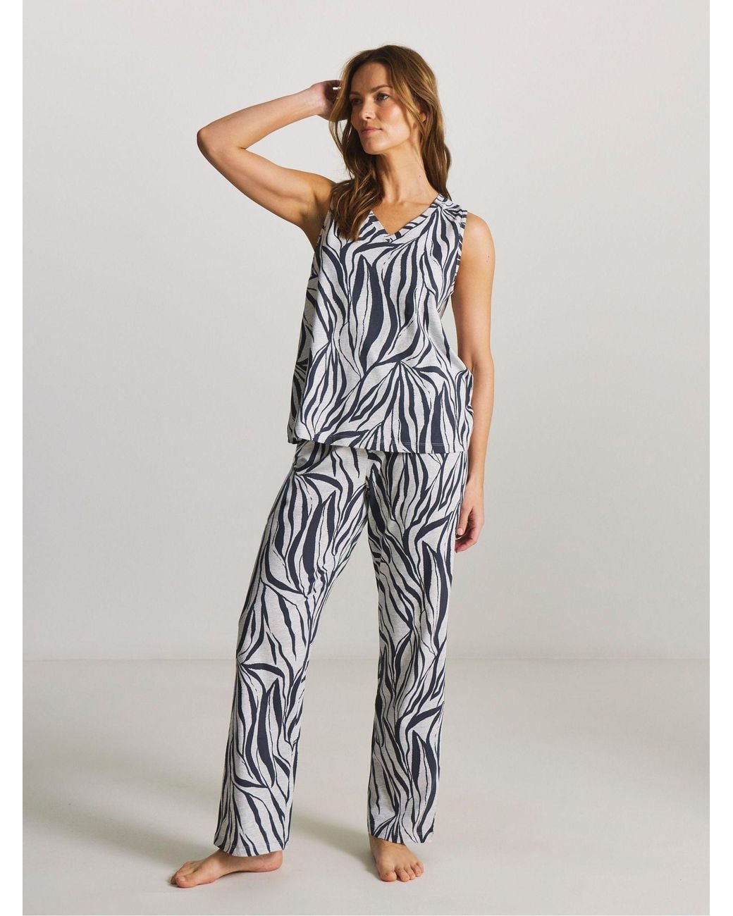 JD Williams White Value Zebra Pyjamas Set 2 Pack