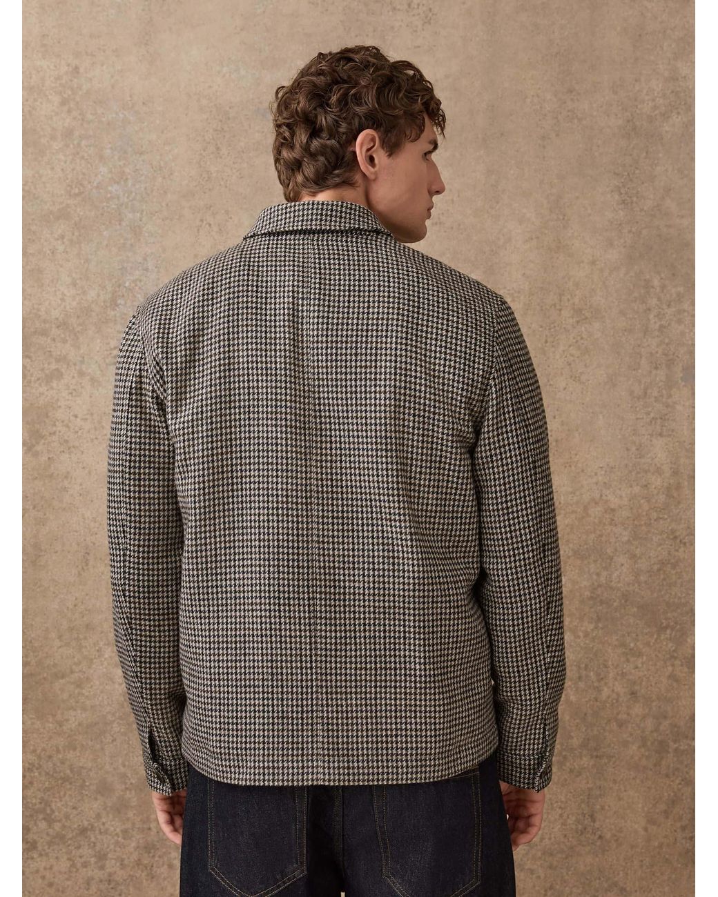 Next Gray Smart Dogtooth Twin Pocket Jacket for men