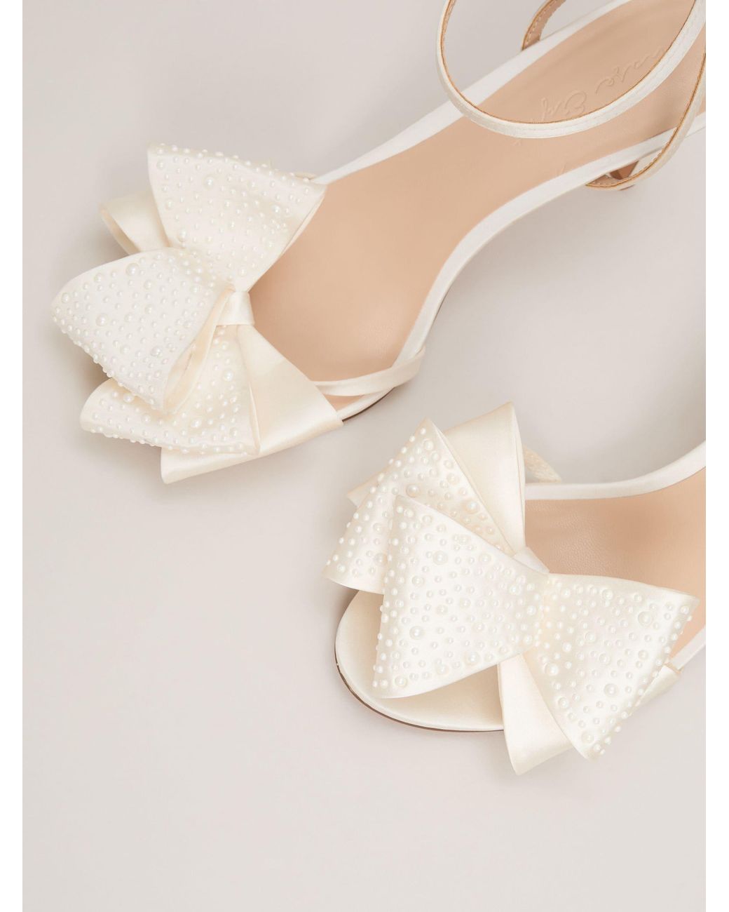 Phase Eight Natural Pearl Bow Sandals