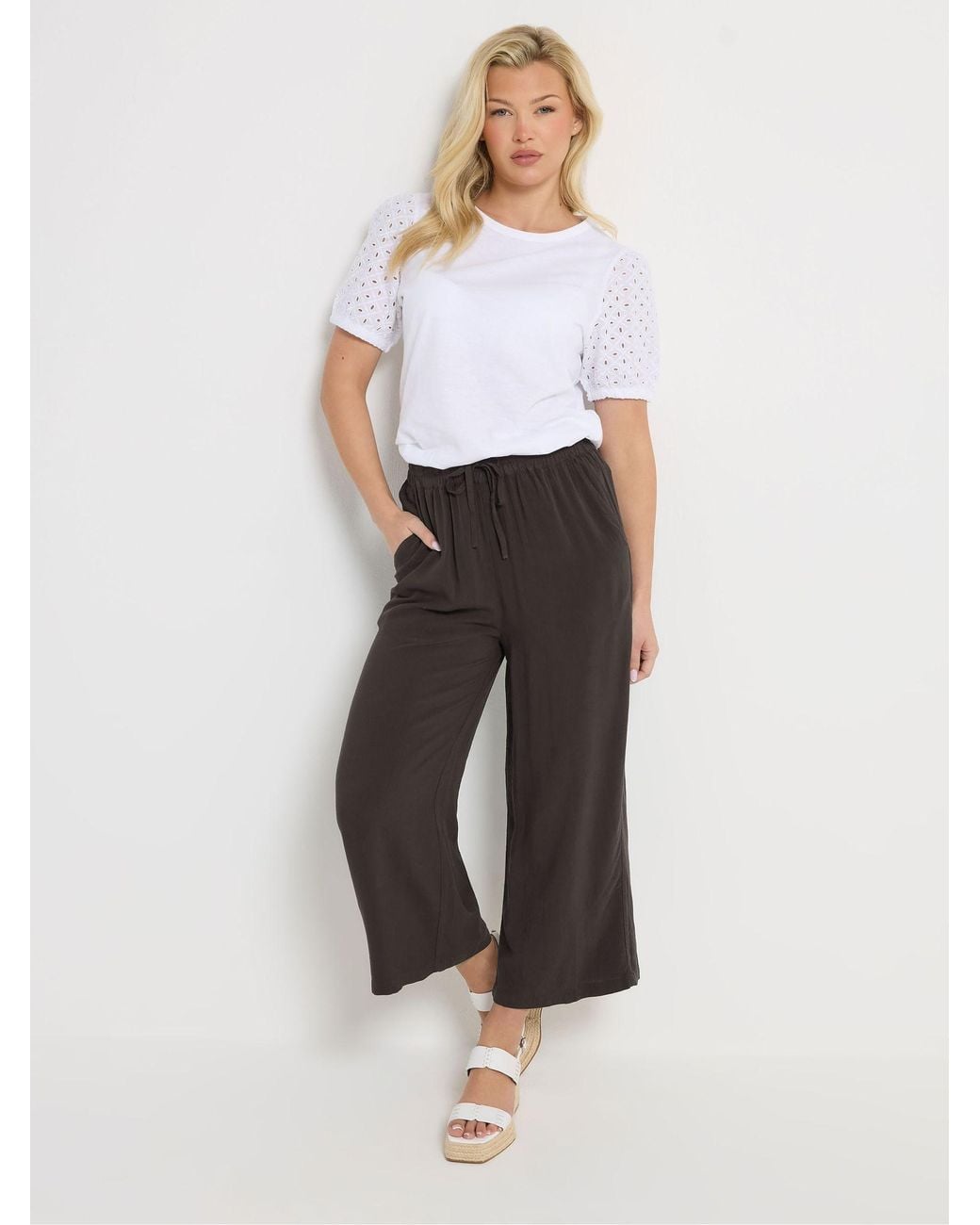 M Com Brown Wide Leg Culottes