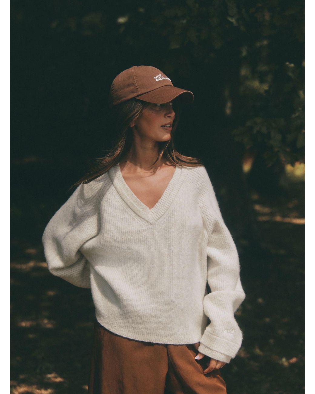 Self Black Knitted V-Neck Jumper
