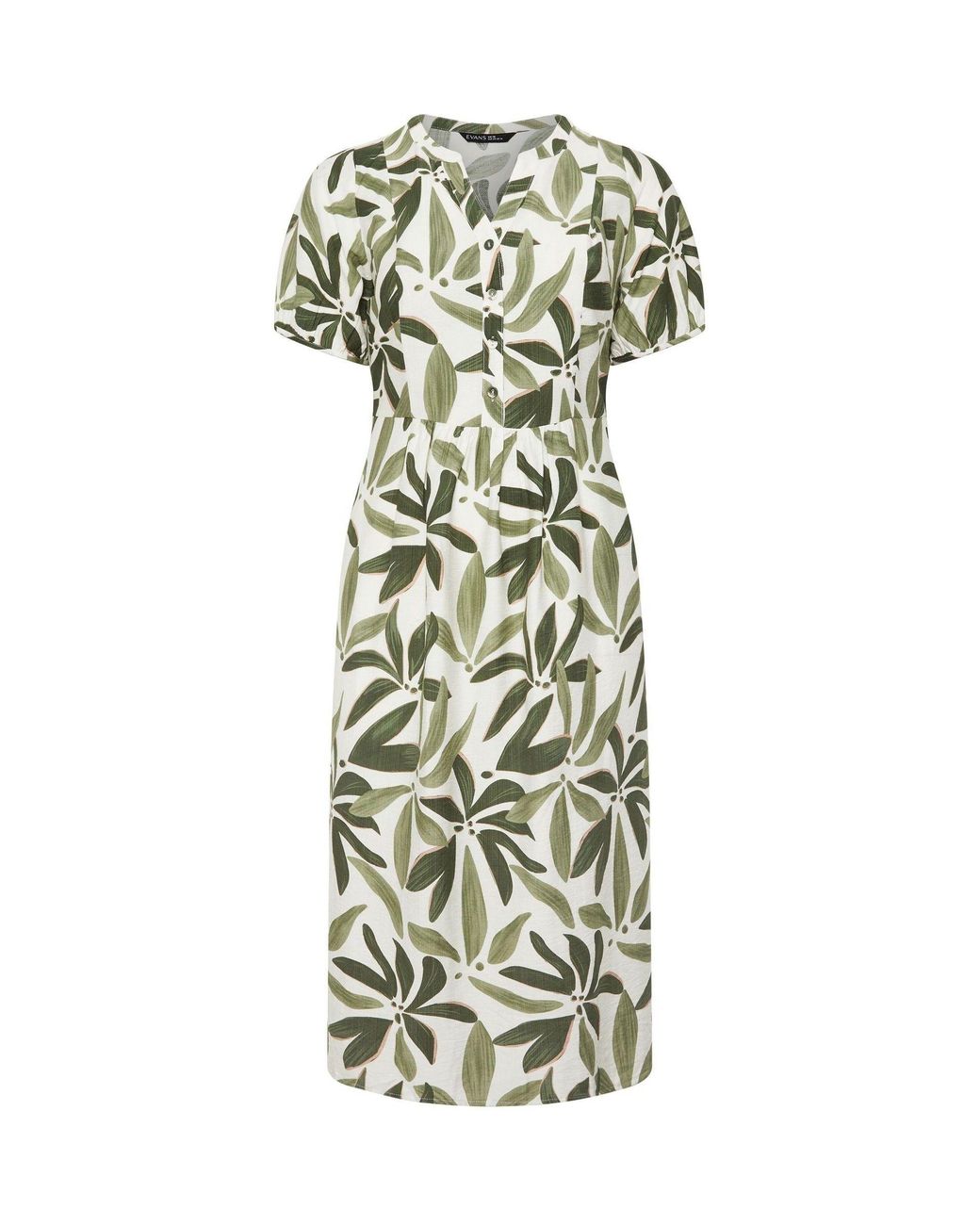 Evans White Half Placket Dress