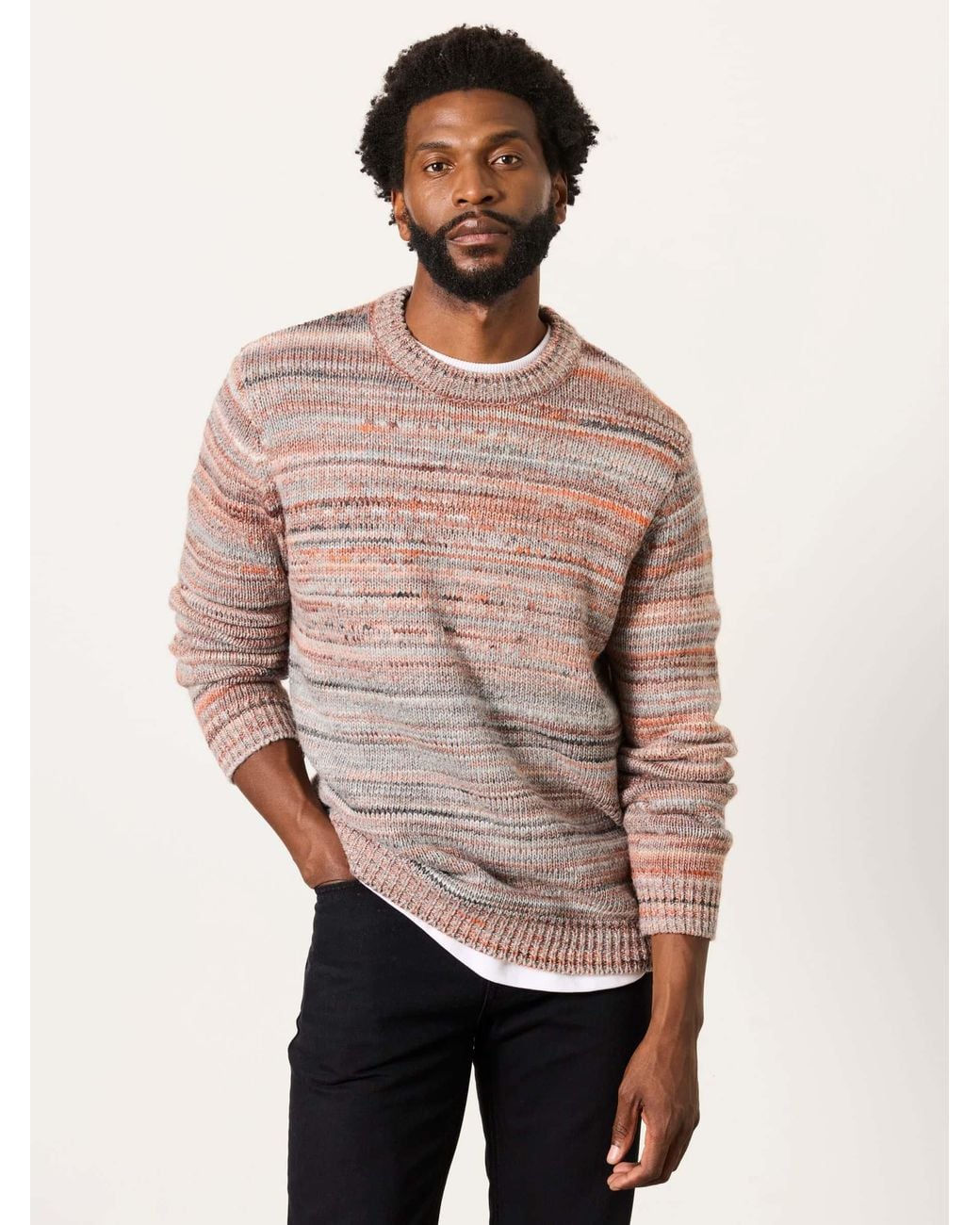 FatFace Natural Ombre Crew Neck Knitted Jumper for men