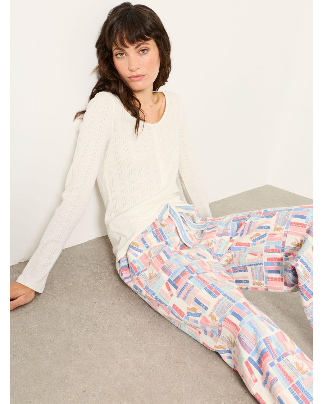 FatFace Pink Lola Wide Leg Pyjama Bottoms