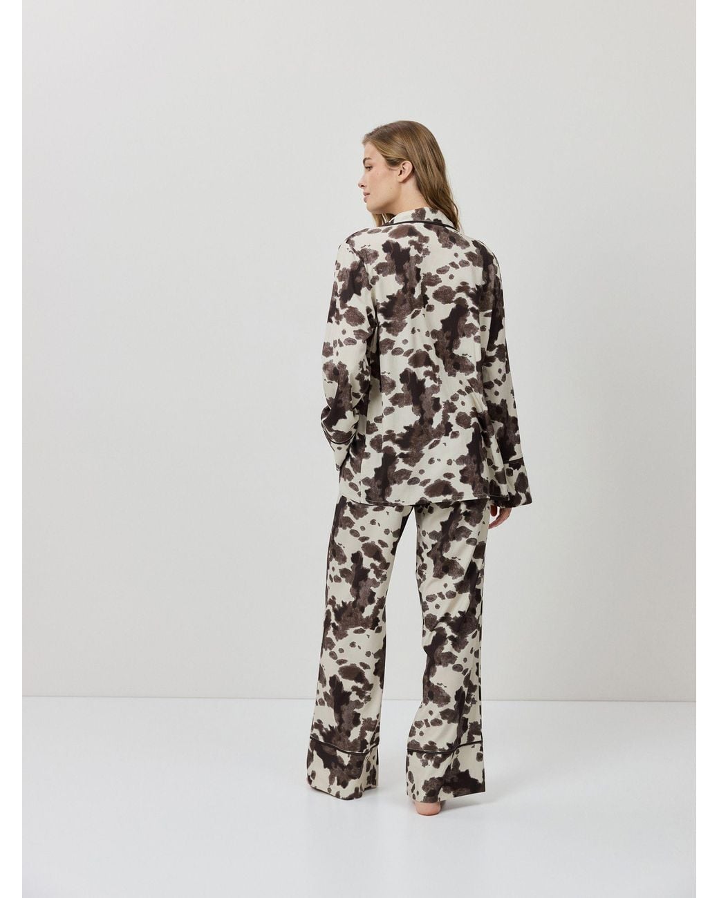 ARUELLE Brown Bianca Long Pajamas