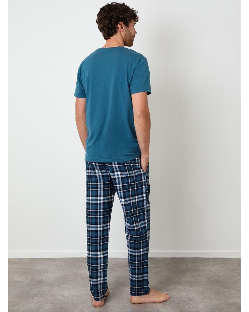 Threadbare Blue Short Sleeve Pyjamas Set for men
