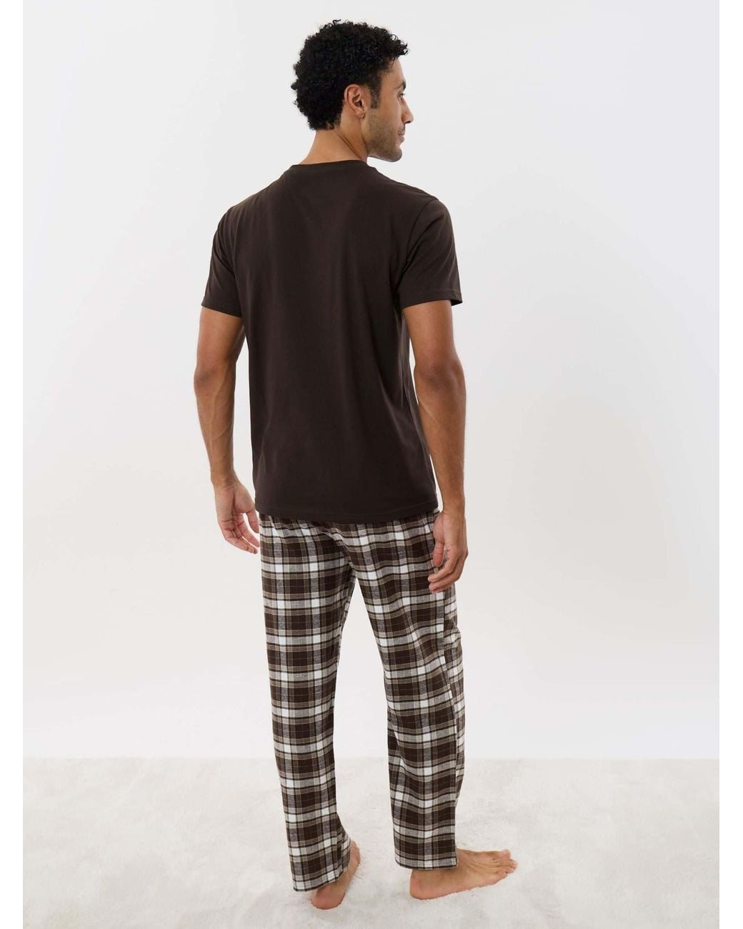 Threadbare Brown Dark Short Sleeve Pyjamas Set for men
