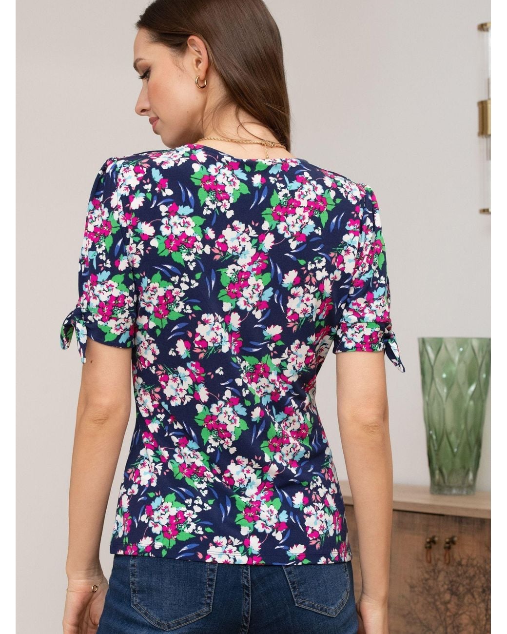 Pour Moi Blue Bella V-Neck Blouse
