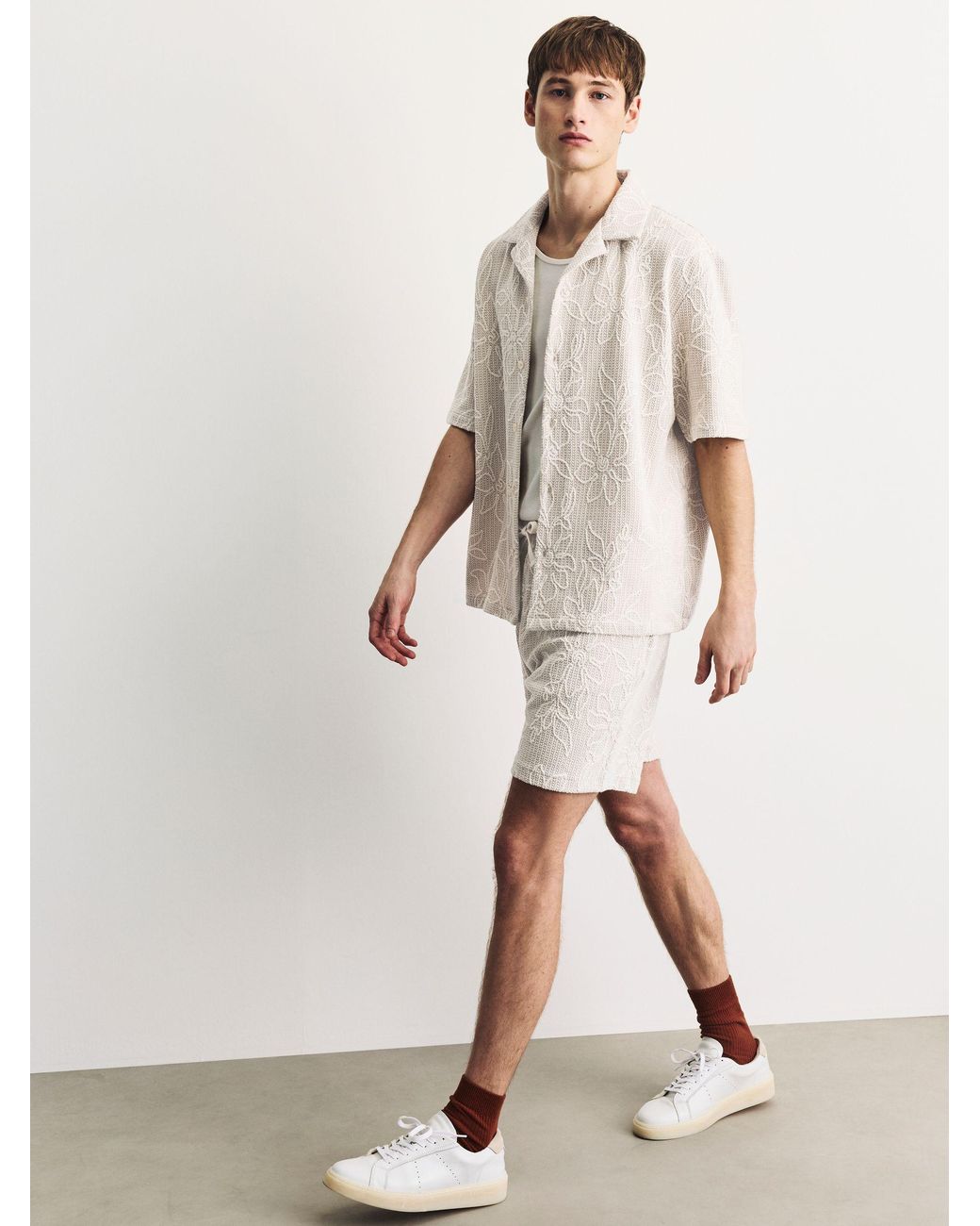 Next Natural Jersey Floral Patterned Shorts for men