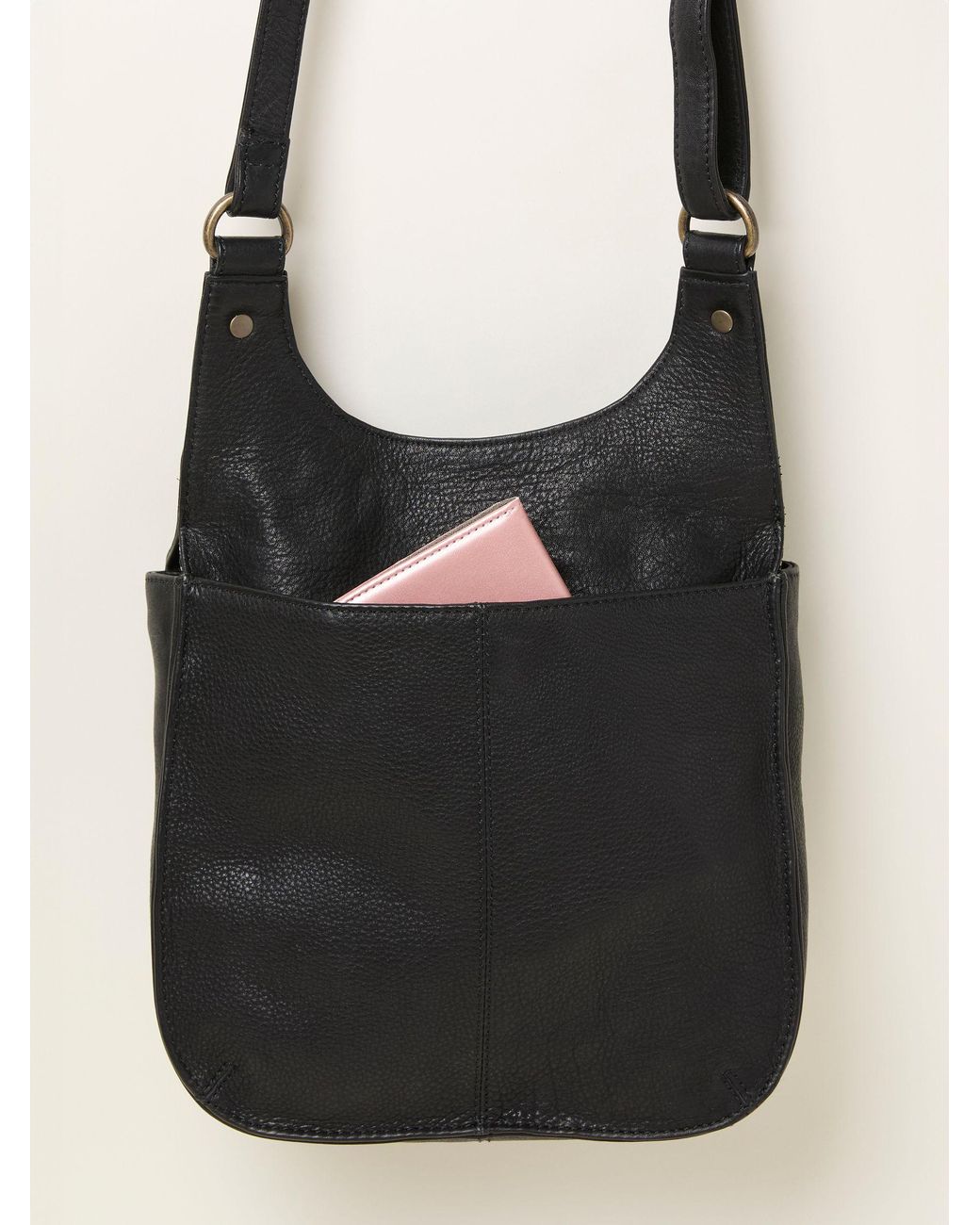FatFace Black Fatface Anna Oiled Crossbody Bag