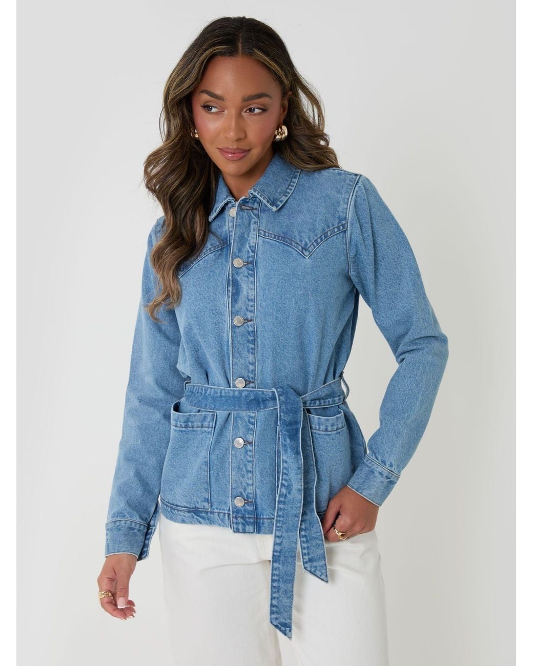 Threadbare Blue Belted Denim Jacket