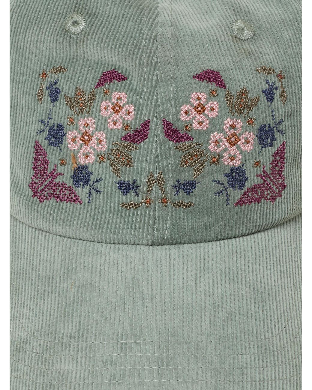 FatFace Gray Fatface Haze Cord Floral Embroiderd Cap