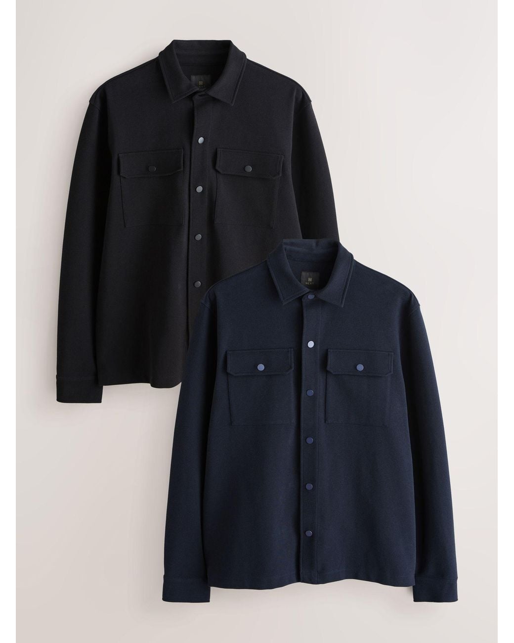 Next Jersey Twill Popper Shackets 2 Pack in Black for Men | Lyst