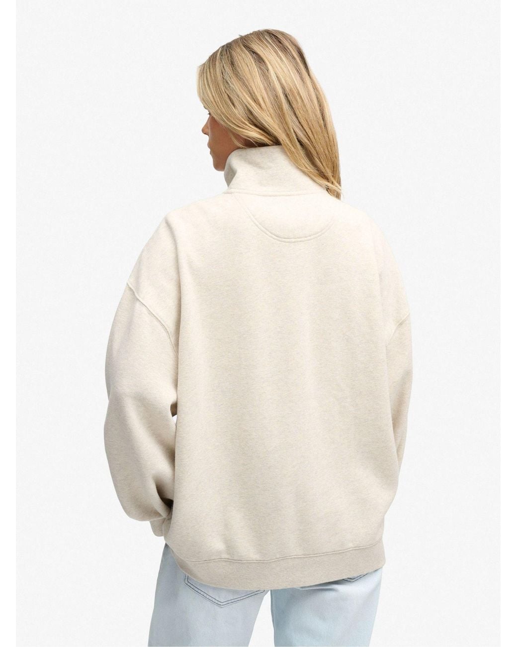 Superdry White Monogram Half Zip Sweat Top