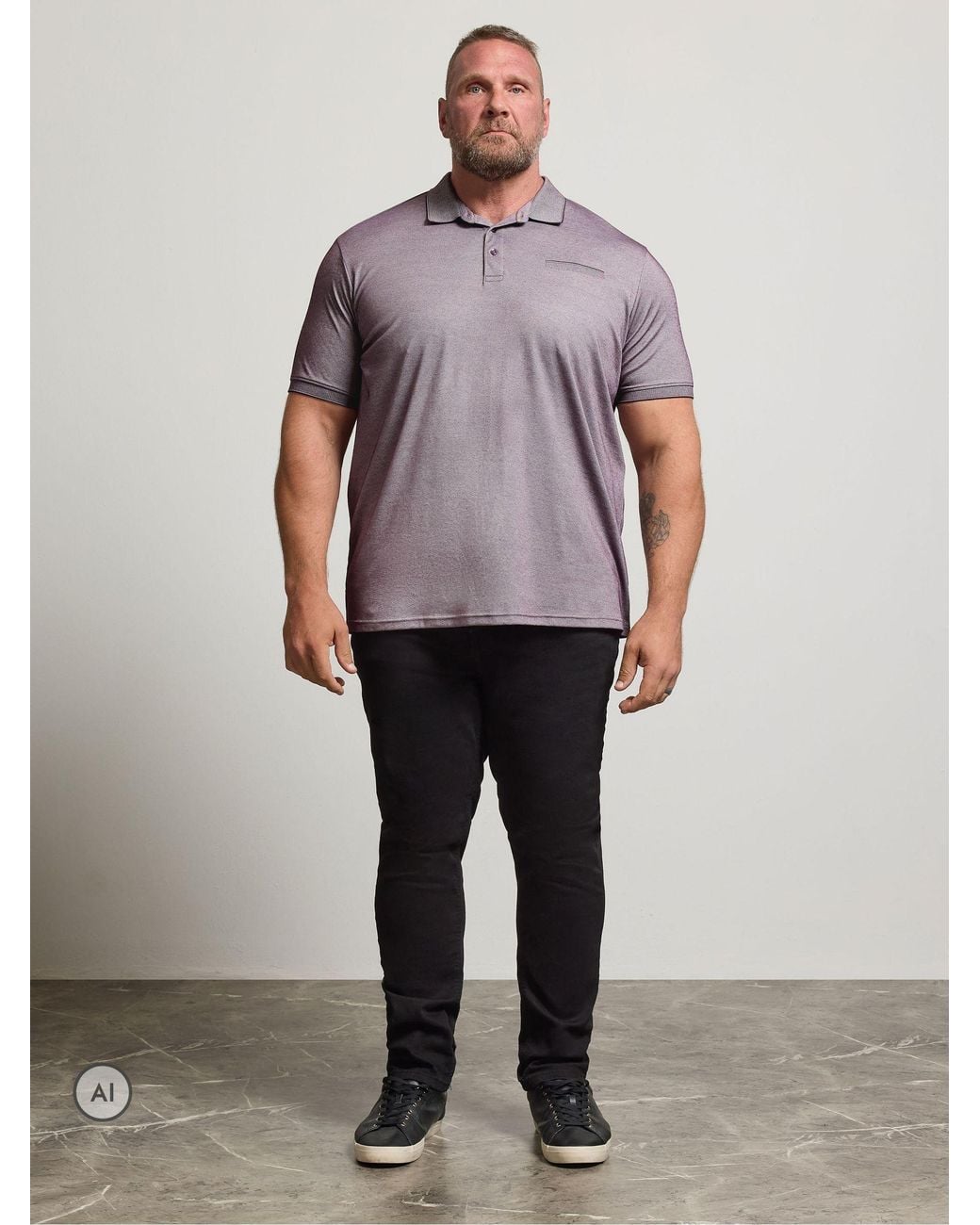 BadRhino Big & Tall Two Tone Polo Shirt in Purple for Men | Lyst