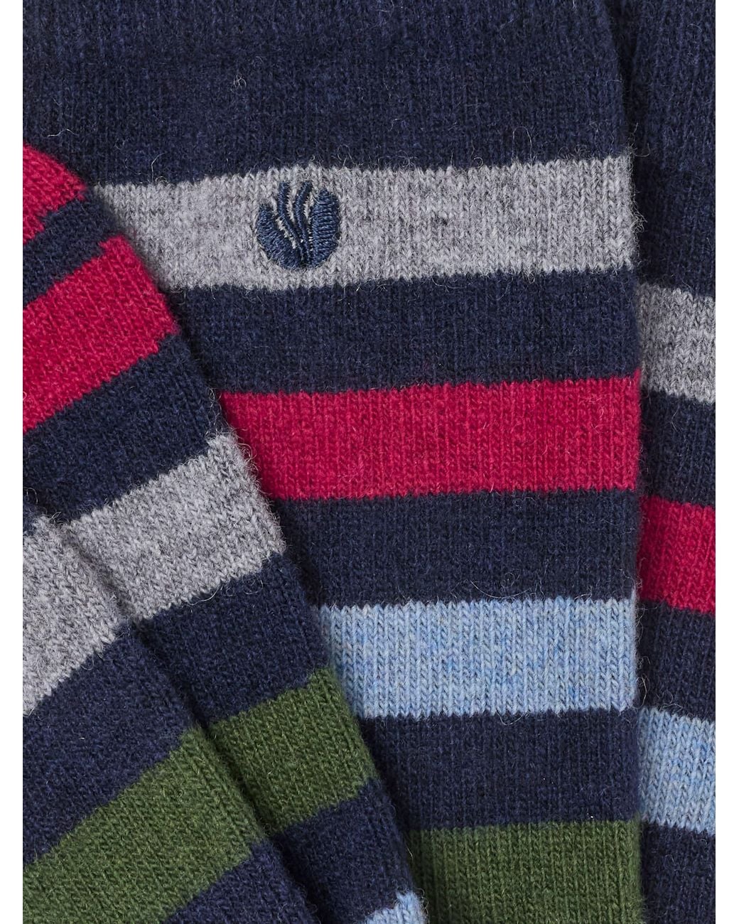 FatFace Blue Fatface Striped Wool Socks for men