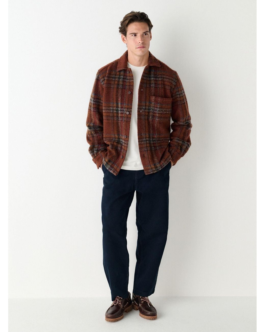 Next Brown Check Shacket for men