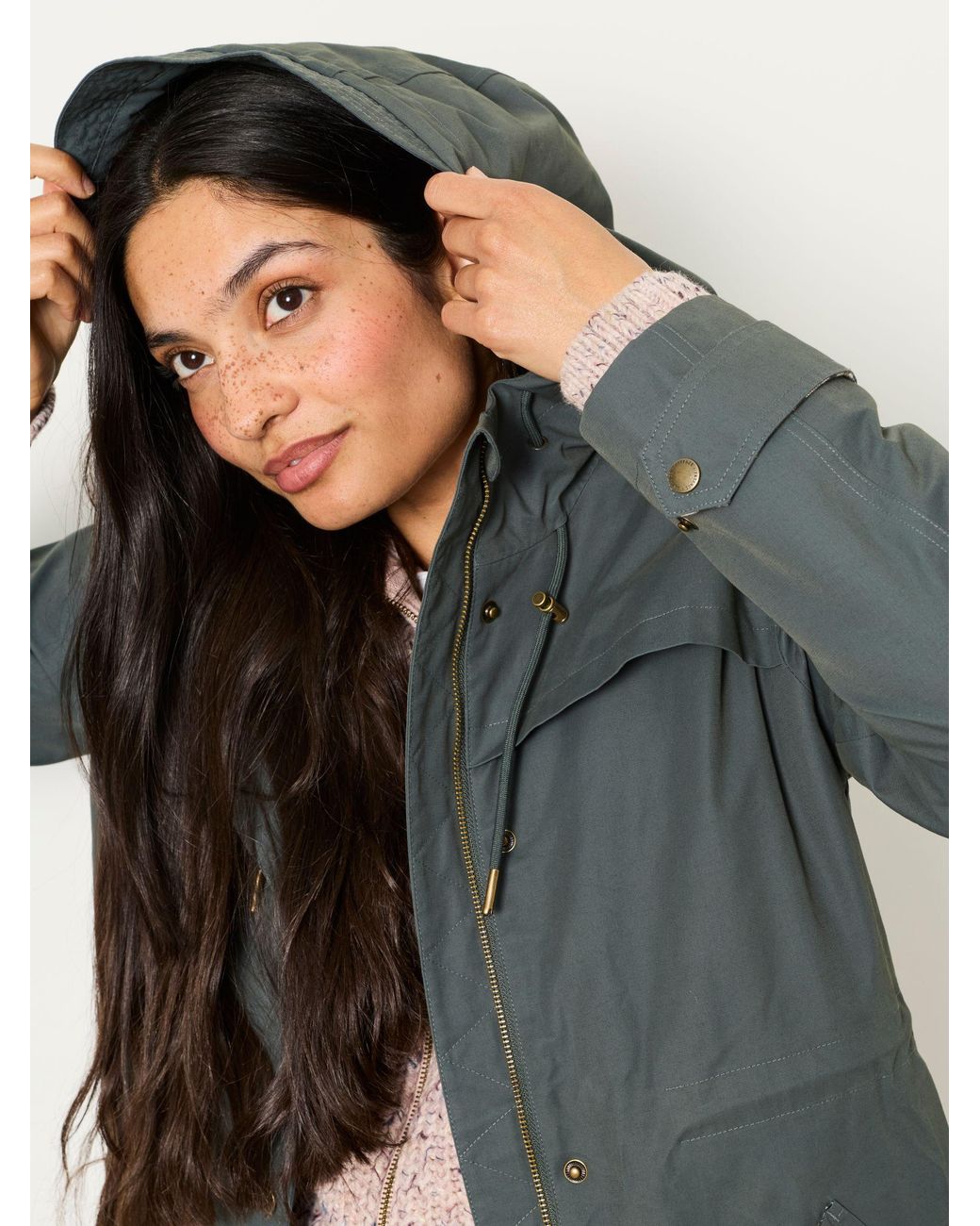 FatFace Blue Inverness Long Raincoat