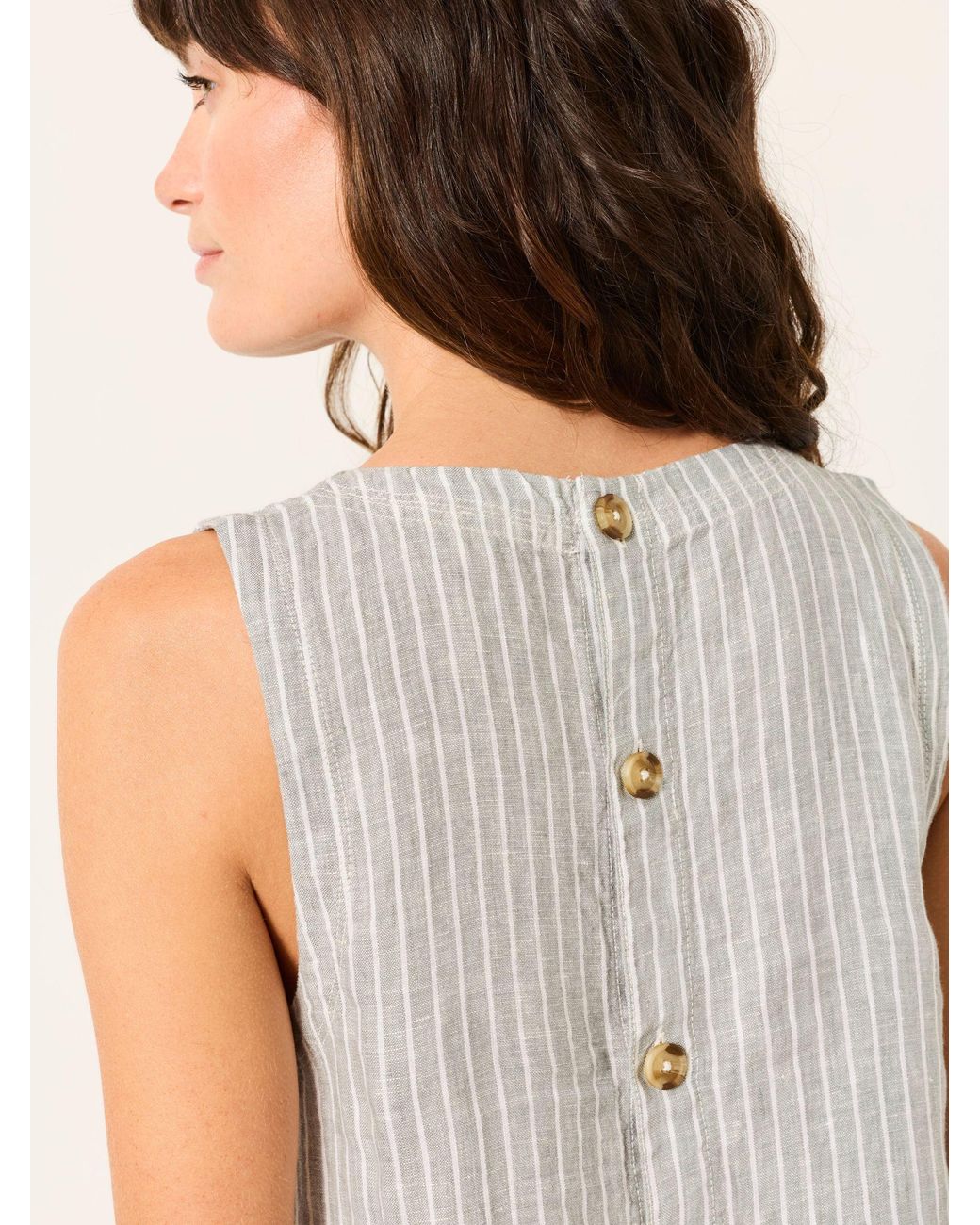 FatFace White Dara 100% Linen Blouse