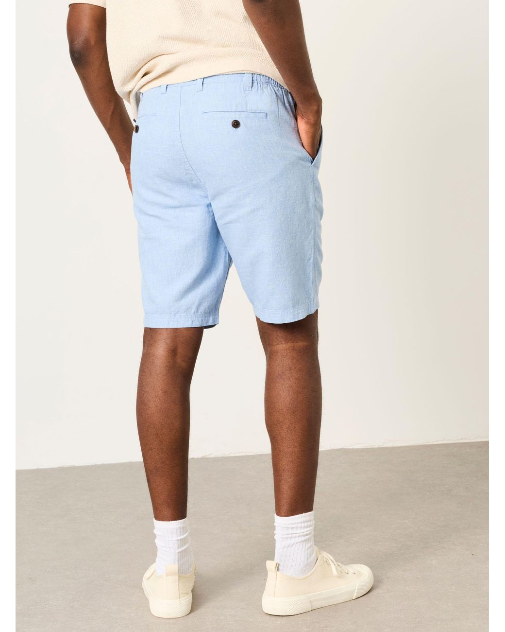 FatFace Blue Salcombe Linen Cotton Shorts for men