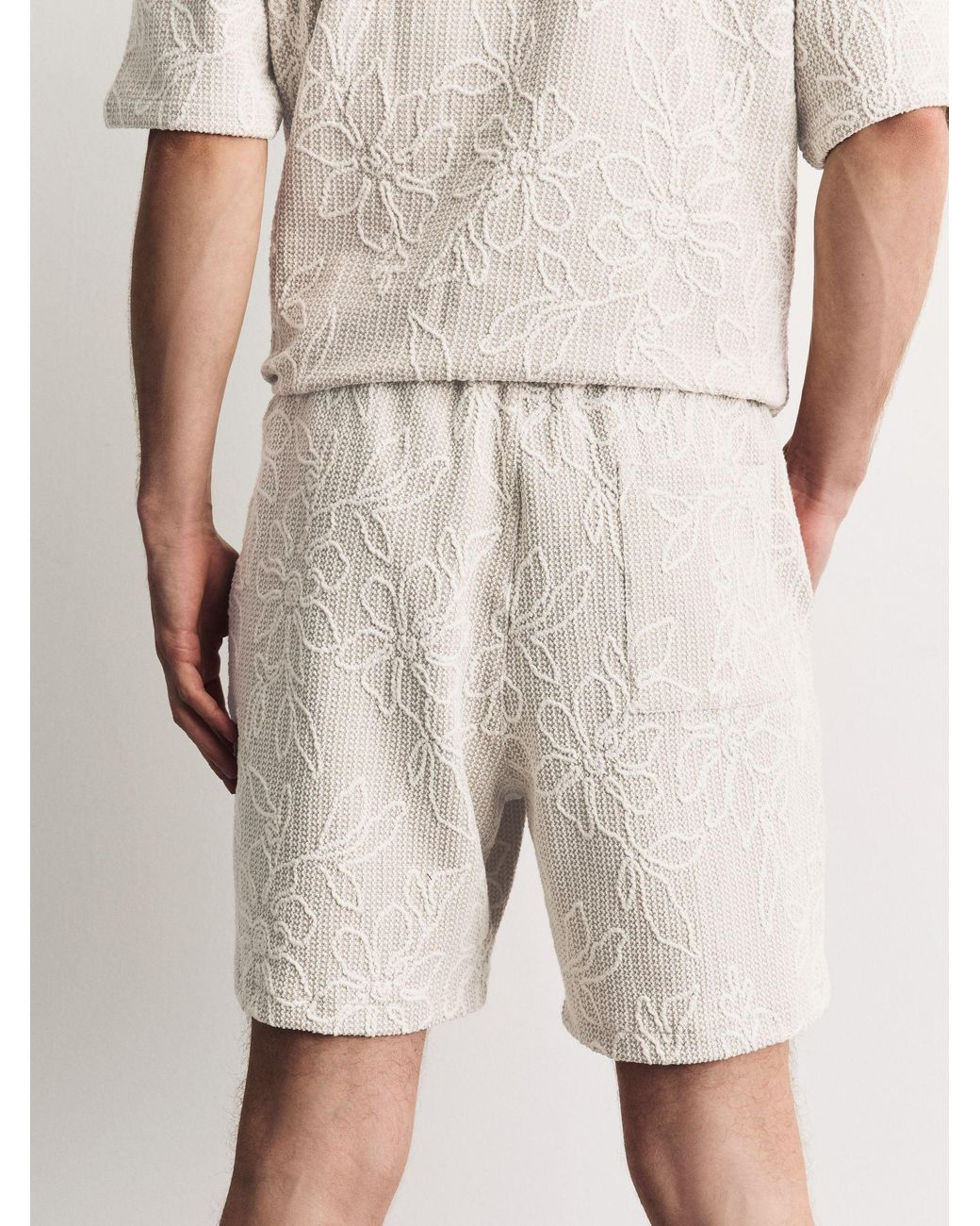 Next Natural Jersey Floral Patterned Shorts for men