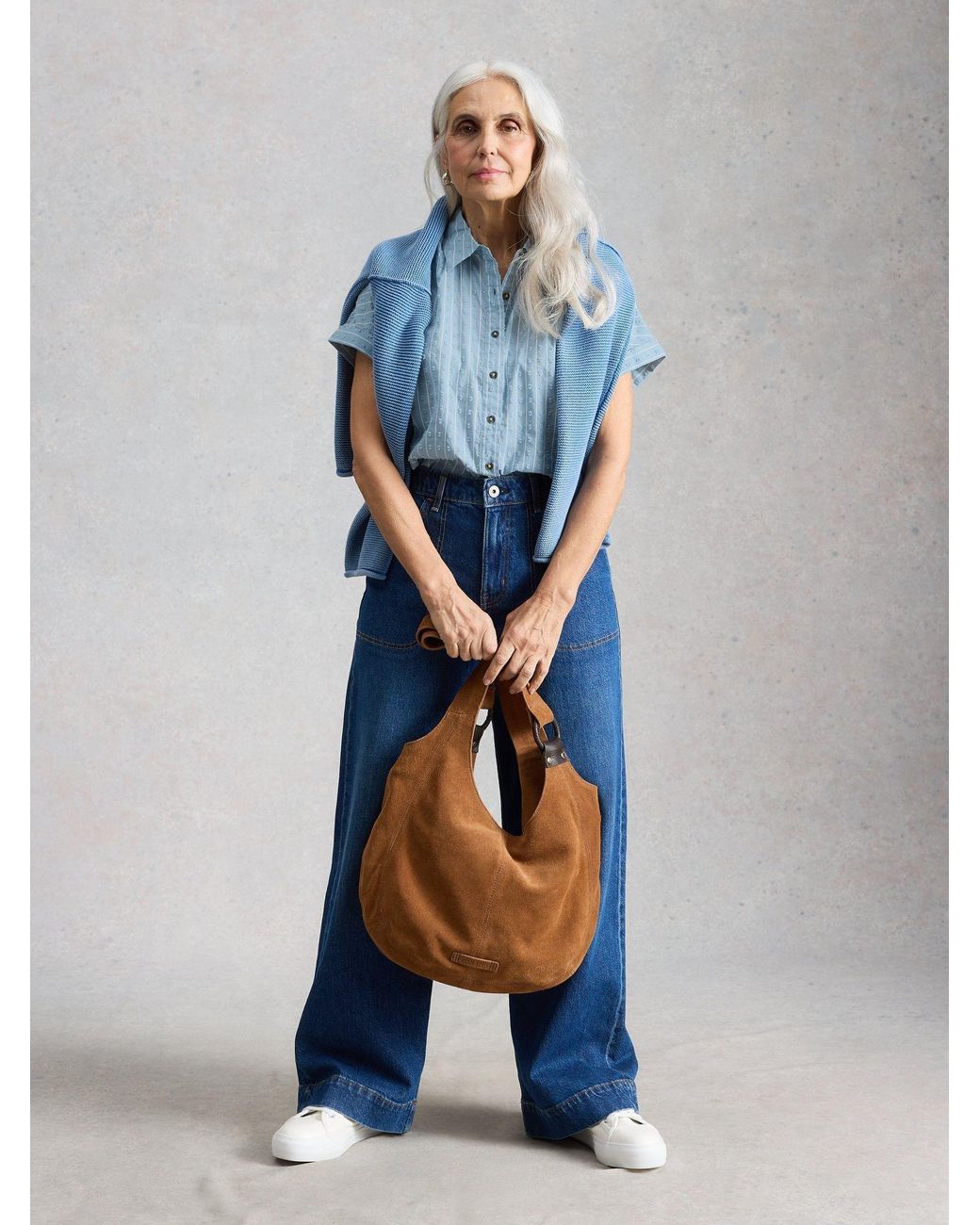 White Stuff Blue Orla Button Through Shirt