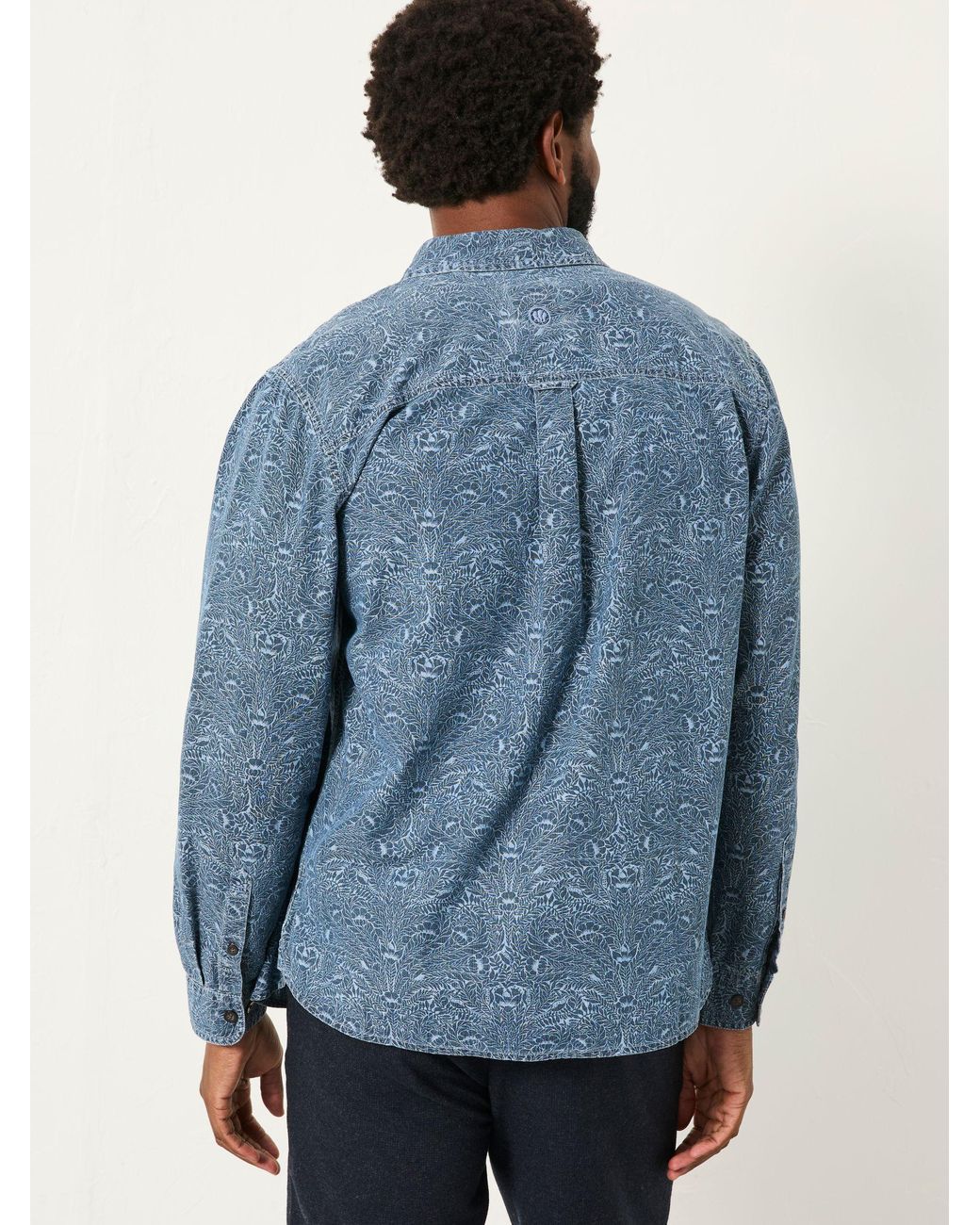 FatFace Blue Long Sleeve Floral Bouquet Print Shirt for men