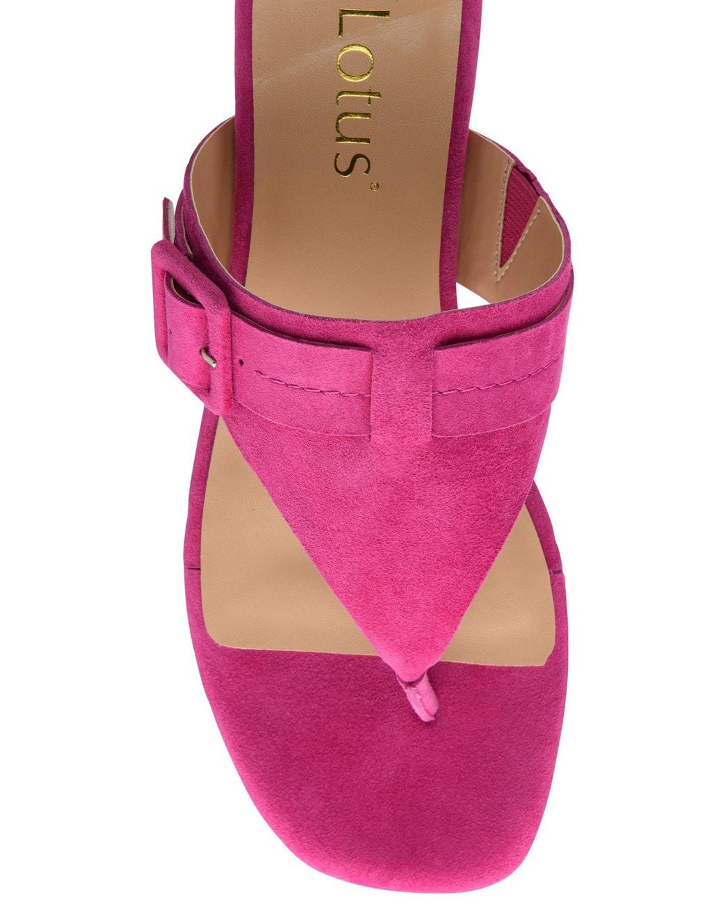 Lotus Pink Suede Toe-Post Mule Sandals