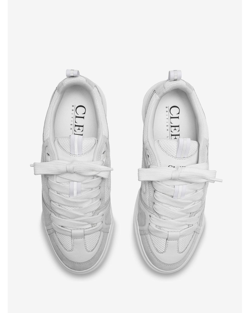 Cleens White Essential Skate Trainers for men