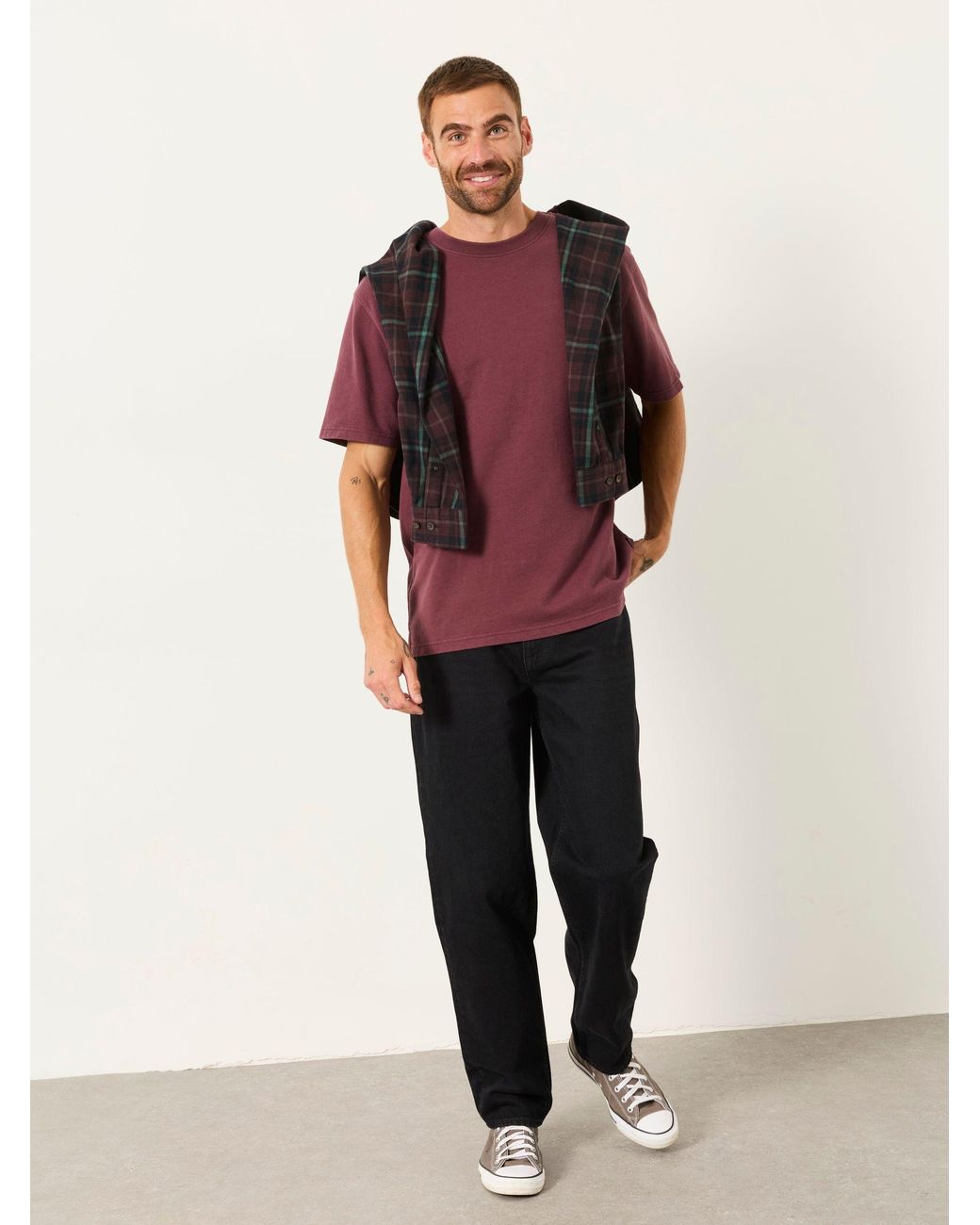 FatFace Black Fatface Tapered Fit Jeans for men