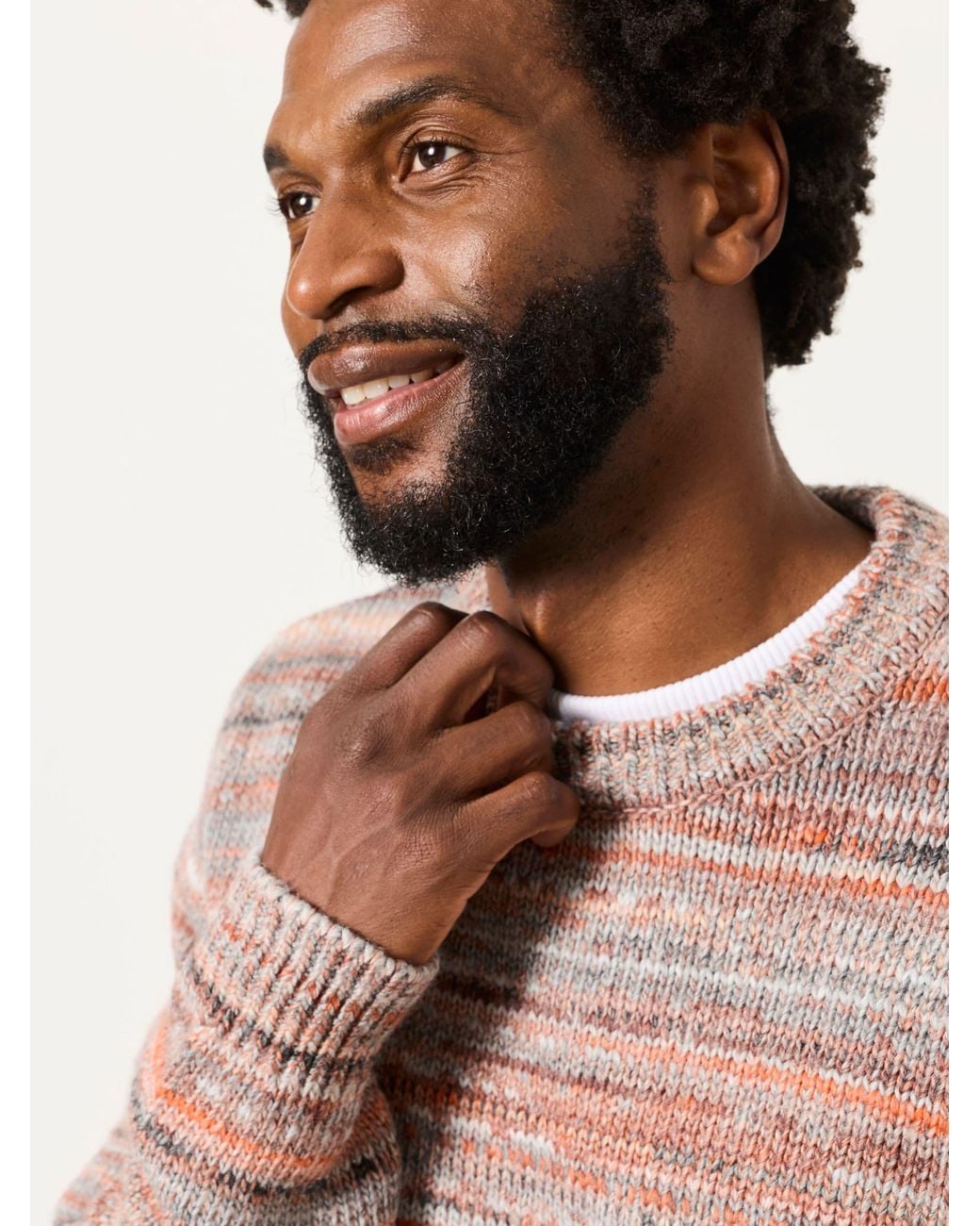 FatFace Natural Ombre Crew Neck Knitted Jumper for men